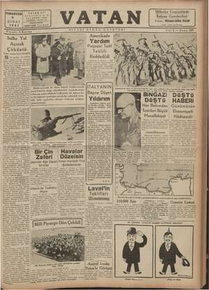 Vatan Gazetesi 8 Şubat 1941 kapağı