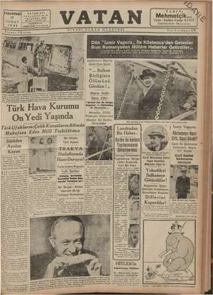 Vatan Gazetesi 17 Şubat 1941 kapağı