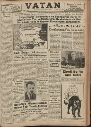 Vatan Gazetesi 19 Şubat 1941 kapağı