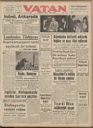    BAŞMUHARRIRI | Cumartesi 12 EYLÜL 1942 Ahmet Emin YALMAN —— Vatan Evi Cağaloğlu, Molla Fenari #okağı: 30 . 32 Telef. 24136