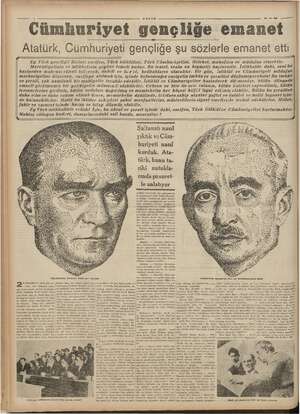    YATAN 29.10. saz ——— > Cümhuriyet gençliğe emanet Atatürk, Gümhuriyeti gençliğe şu sözlerle emanet etti. Ey Türk gençliği!