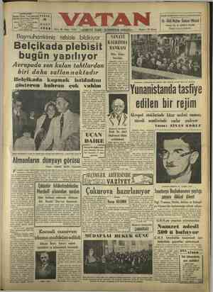  2081 20315 — Yazı İşleri ve ııı.mııını BAŞMUHARI Ahmet Emin YALMAN İ Müdürlük Telg. VATAN İst, Bcışmuhcırrırımız " telsizle -