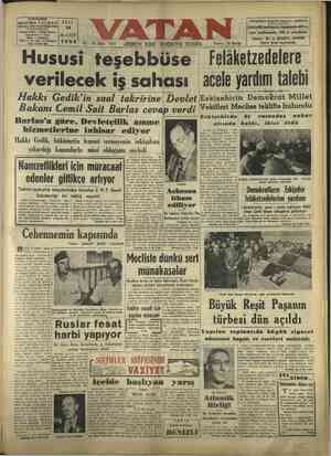 B Ahmet Emin YALM VATANEVİ Telefon: 24207 — Hı Başmuharrir ve İdare 29316 — Müdürlük 29315 — Yazi İşleri ve İstihbarat Telg.