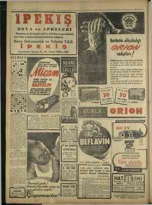  17-6-1950 BOYA ve APRELERİ Piyasamızca en çok beğenilen ipekli ve yünlü boya ve apre tesisafımızı sayın füccar ve...