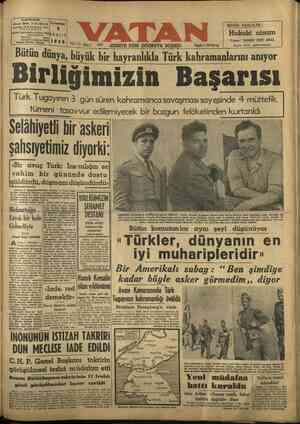  BAŞMUHARRİRİ Ahmet Emin YALMA Cağaloğlu, M Molix Fenırl ç- 80.32 |Telefon: Bışmlllurrlr ve İdare: 24207| GÜNÜN MESELELERİ :