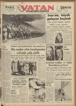 Vatan Gazetesi 21 Temmuz 1952 kapağı