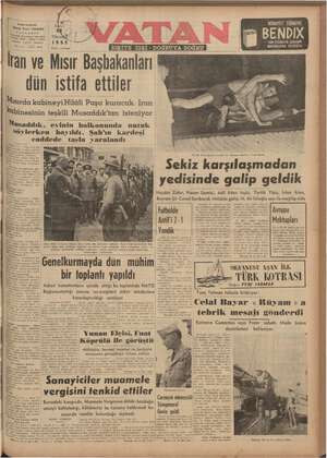 Vatan Gazetesi 22 Temmuz 1952 kapağı