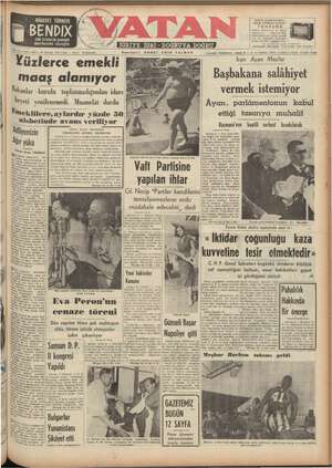 Vatan Gazetesi 10 Ağustos 1952 kapağı