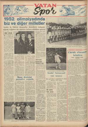    5 > e di 1952 olimpiyadında biz ve diğer milletler londra ile Helsinki olimpiyatları derecelerini mukayese edersek,...