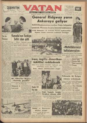Vatan Gazetesi 4 Eylül 1952 kapağı
