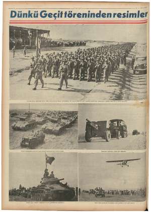  13.9. 195 — VATAN Dünkü Geçittörenindenresimle Dünkü geçit resminde tanklarımız heybetli görünüşleriyle geçerlerken Geçit...