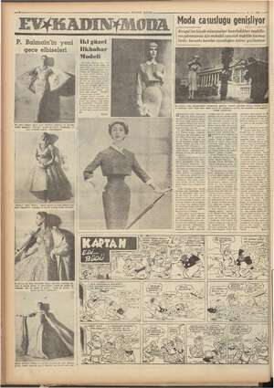    YATANIN İLÂVESİ 4.4 194 —— EVK P. Balmain'in yeni gece elbiseleri İki güzel ilkbahar Modeli E'bisenin üzerine kısa bol Mi