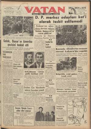 Vatan Gazetesi April 6, 1954 kapağı