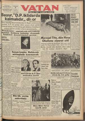 Vatan Gazetesi April 15, 1954 kapağı