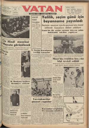 Vatan Gazetesi April 30, 1954 kapağı