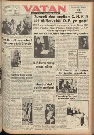 Vatan Gazetesi May 5, 1954 kapağı