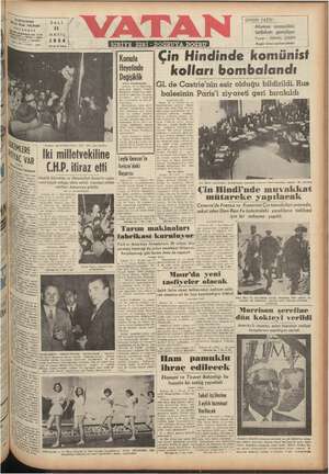 Vatan Gazetesi 11 Mayıs 1954 kapağı