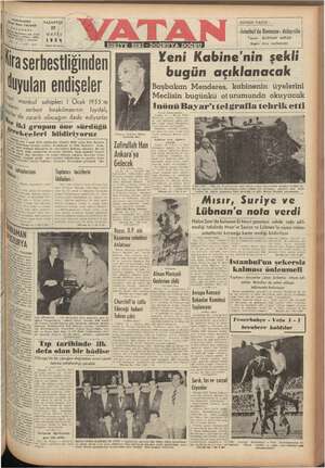 Vatan Gazetesi 17 Mayıs 1954 kapağı