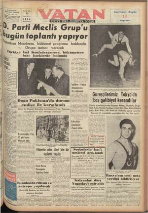 Vatan Gazetesi 23 Mayıs 1954 kapağı