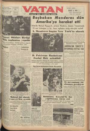 Vatan Gazetesi 31 Mayıs 1954 kapağı