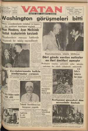 Vatan Gazetesi 5 Haziran 1954 kapağı