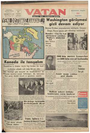 Vatan Gazetesi 27 Haziran 1954 kapağı