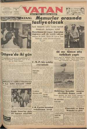 Vatan Gazetesi 30 Haziran 1954 kapağı