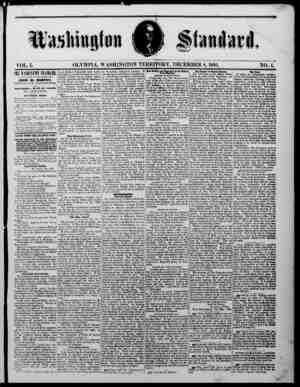 The Washington Standard Newspaper December 8, 1860 kapağı