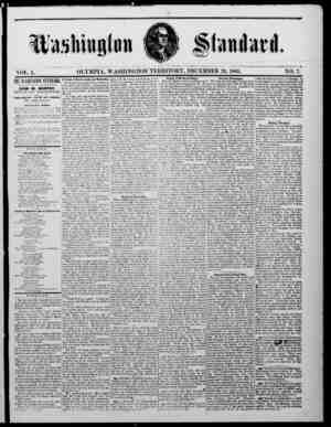 The Washington Standard Newspaper December 29, 1860 kapağı