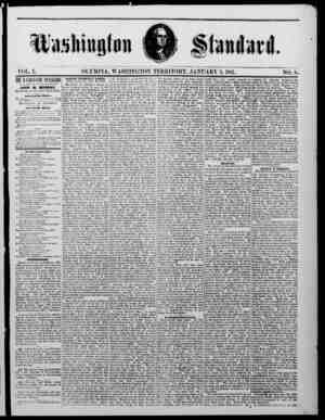 The Washington Standard Gazetesi January 5, 1861 kapağı