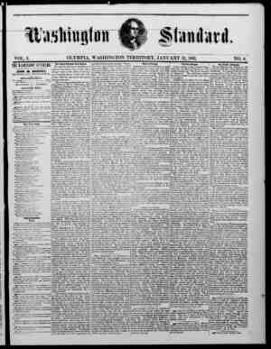 The Washington Standard Newspaper January 12, 1861 kapağı