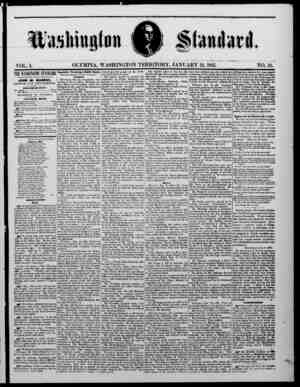 The Washington Standard Newspaper January 19, 1861 kapağı