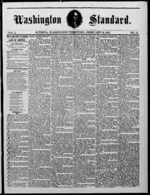 The Washington Standard Gazetesi February 16, 1861 kapağı