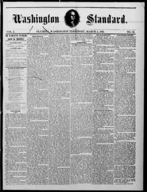 The Washington Standard Newspaper March 2, 1861 kapağı