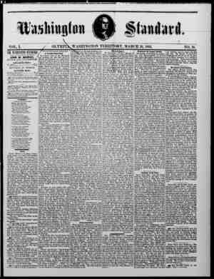 The Washington Standard Newspaper March 16, 1861 kapağı