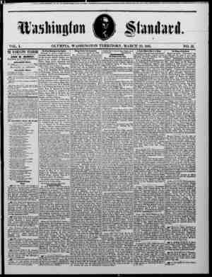 The Washington Standard Newspaper March 23, 1861 kapağı