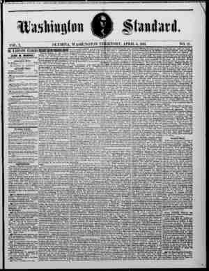 The Washington Standard Newspaper April 6, 1861 kapağı