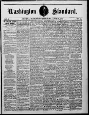 The Washington Standard Newspaper April 27, 1861 kapağı