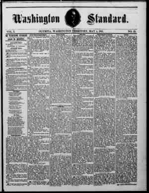 The Washington Standard Newspaper May 4, 1861 kapağı