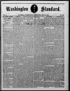 The Washington Standard Newspaper May 11, 1861 kapağı