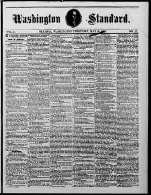 The Washington Standard Newspaper May 18, 1861 kapağı