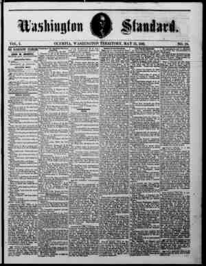 The Washington Standard Newspaper May 25, 1861 kapağı