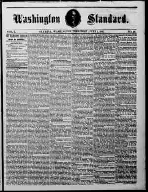 The Washington Standard Newspaper June 1, 1861 kapağı