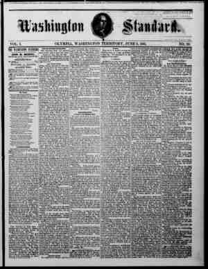 The Washington Standard Newspaper June 8, 1861 kapağı