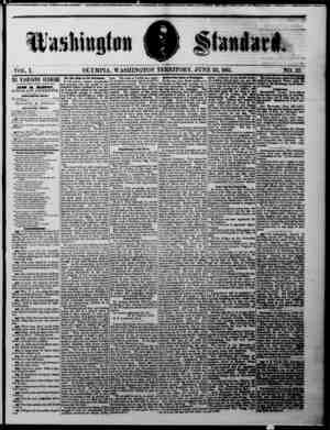 The Washington Standard Newspaper June 22, 1861 kapağı