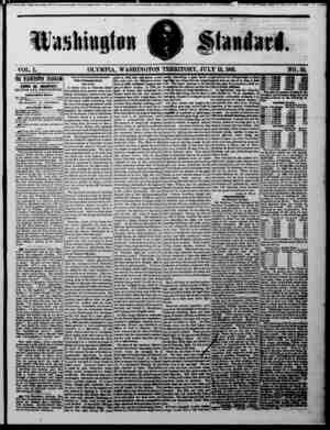 The Washington Standard Newspaper July 13, 1861 kapağı