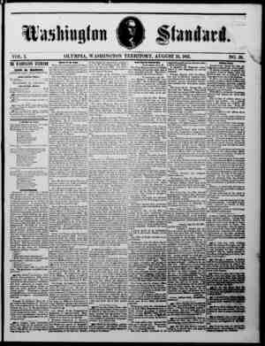 The Washington Standard Newspaper August 10, 1861 kapağı