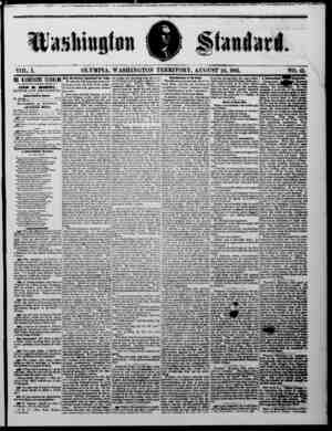 The Washington Standard Newspaper August 24, 1861 kapağı