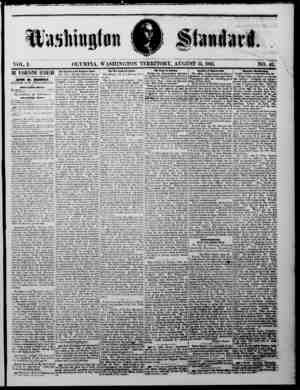 The Washington Standard Newspaper August 31, 1861 kapağı