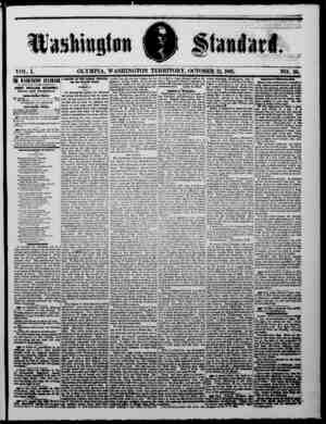 The Washington Standard Newspaper October 12, 1861 kapağı
